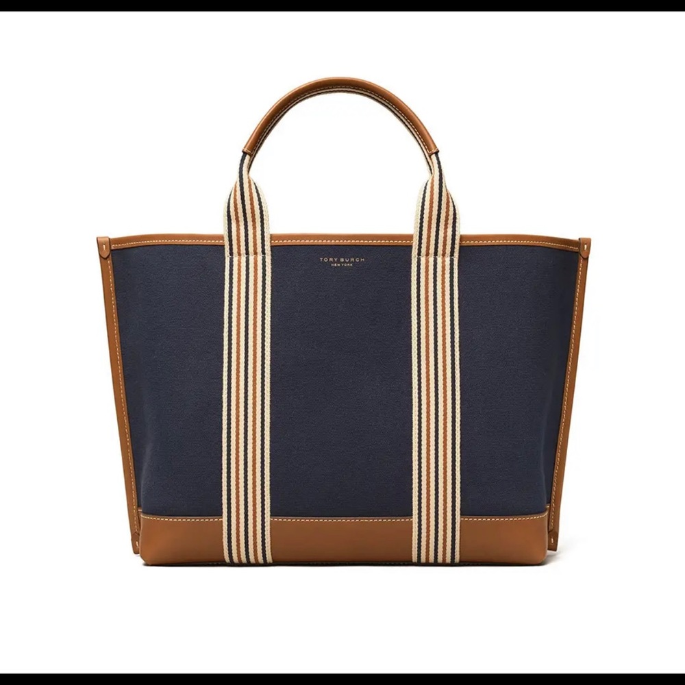 Perry Multi Stripe Canvass Triple Compartment Tote